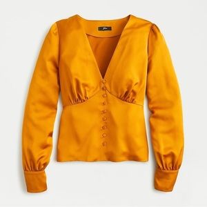 J. Crew Mustard Satin Top